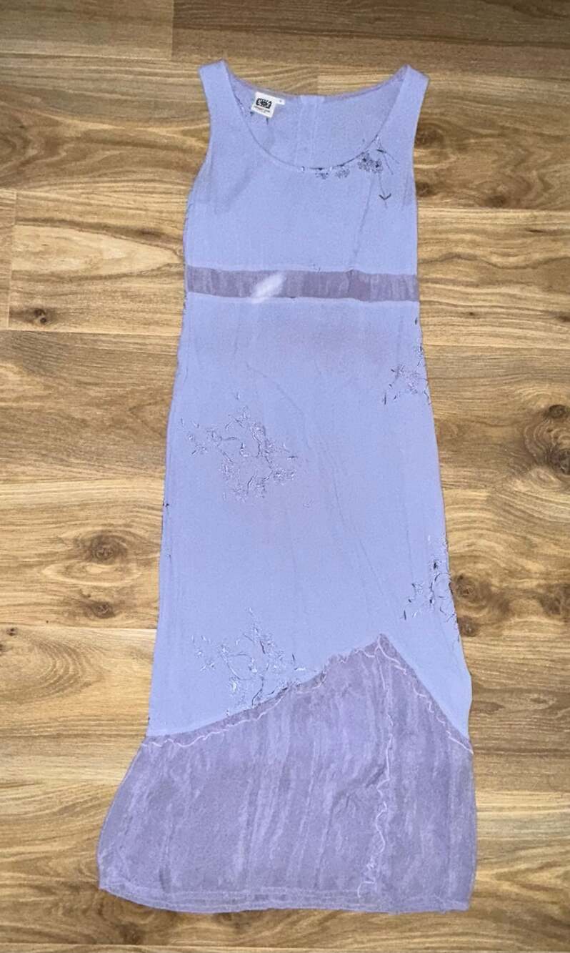 Johnny Was blue button down embroidered dress - size small - OG